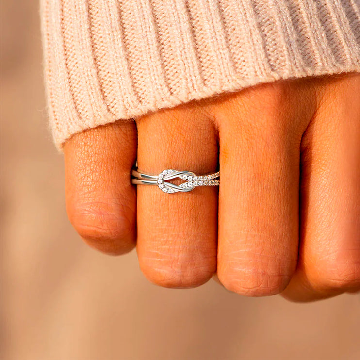 Bague Ajustable Noeud Infini - À ma maman - Les liens éternels