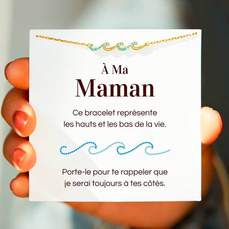 Bracelet Vagues - À ma maman - Je serai toujours à tes côtés