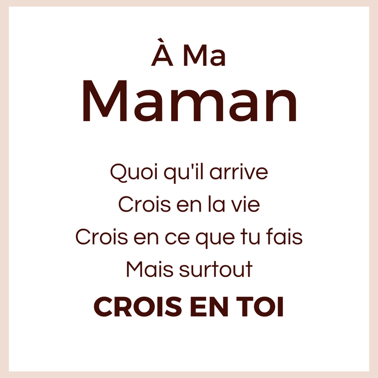 Bague Ajustable - À ma maman - Crois en toi