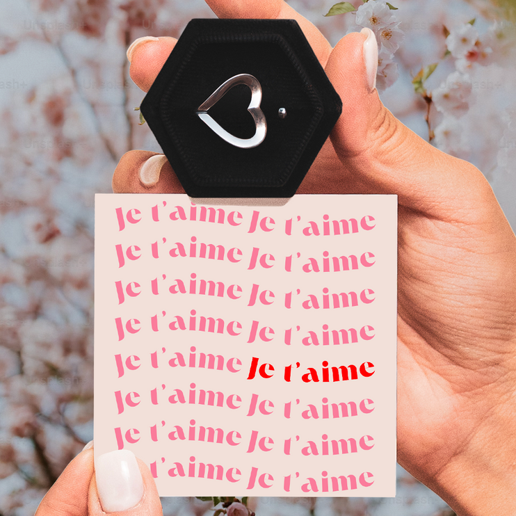 Bague Ajustable - Coeur - Je t'aime