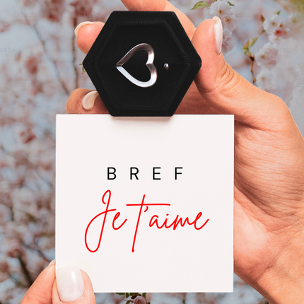 Bague Ajustable - Coeur - Bref, je t'aime