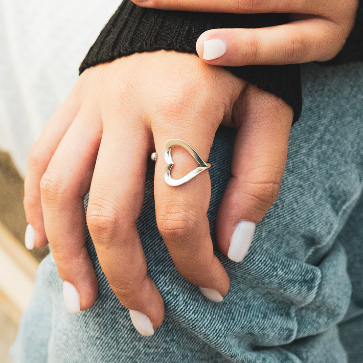Bague Ajustable - Coeur - Bref, je t'aime