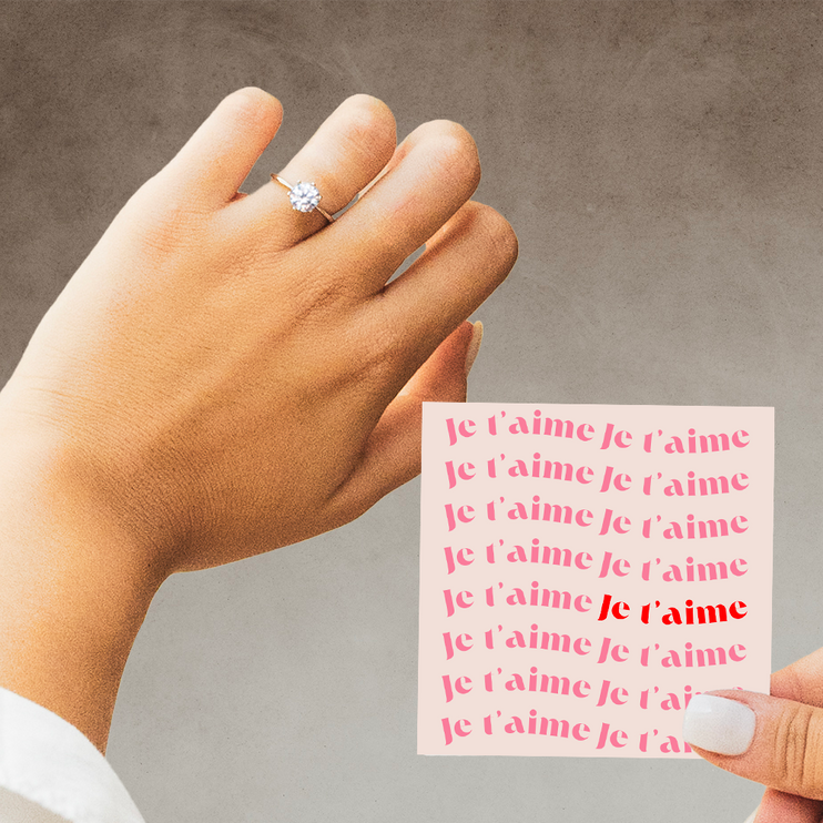 Bague Ajustable - Amour Passionnel - Je t'aime