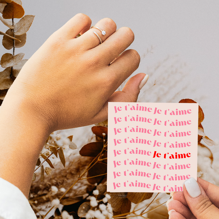 Bague Ajustable - Amour Infini - Je t'aime