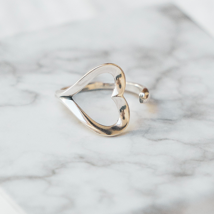 Bague Ajustable - Coeur - Bref, je t'aime